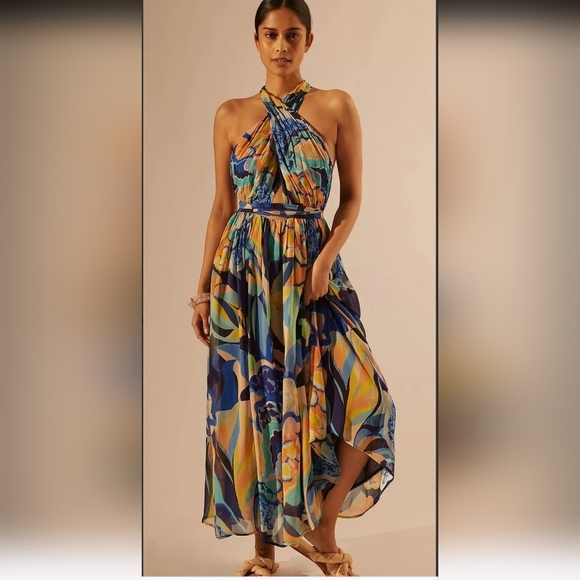 Anthropologie Alexandra Farmer Printed Maxi Dress size 2X New - Picture 14 of 15